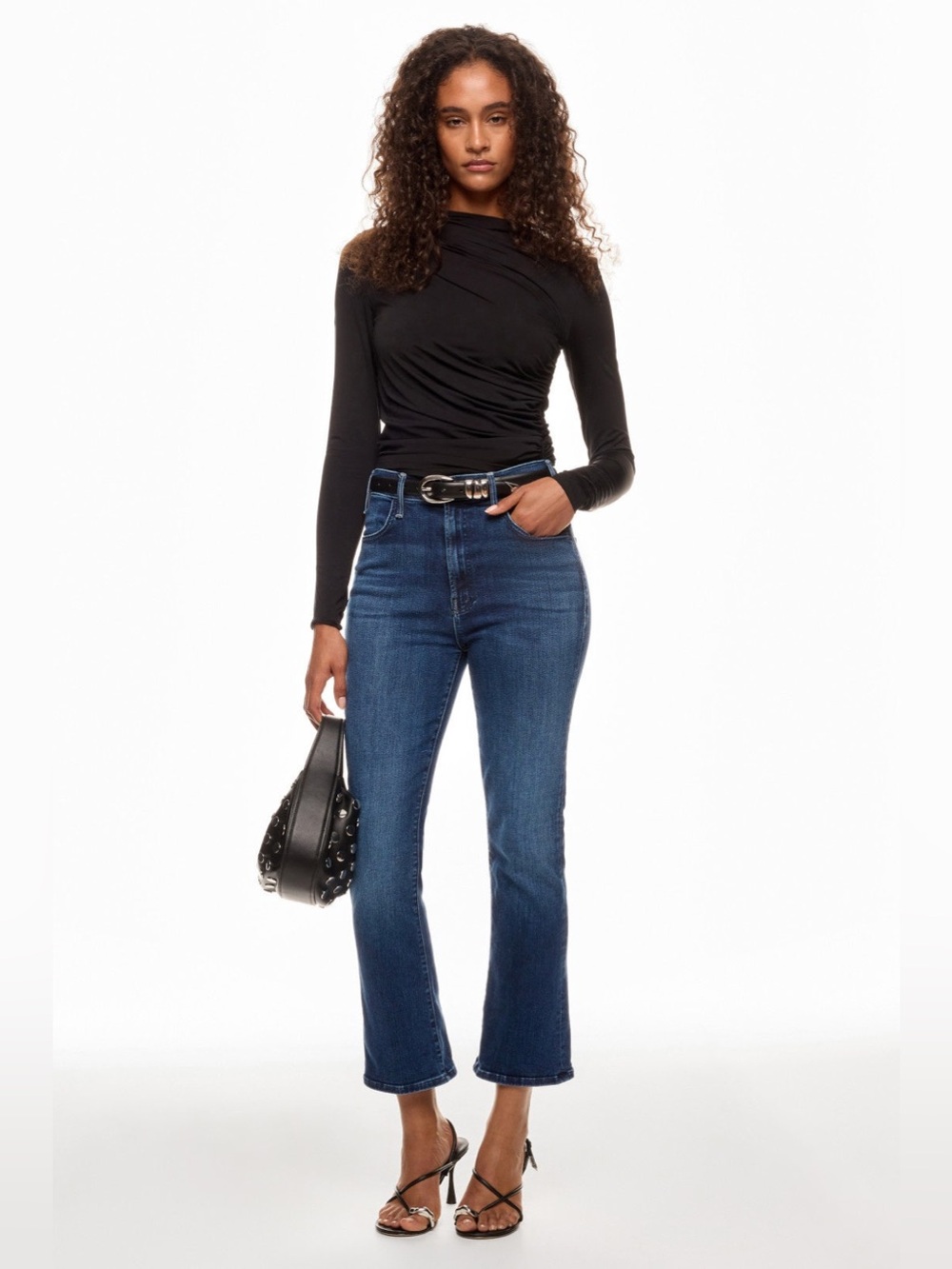 Mother The Hustler Ankle High Rise Flare Crop Jeans in Heirloom Size 26